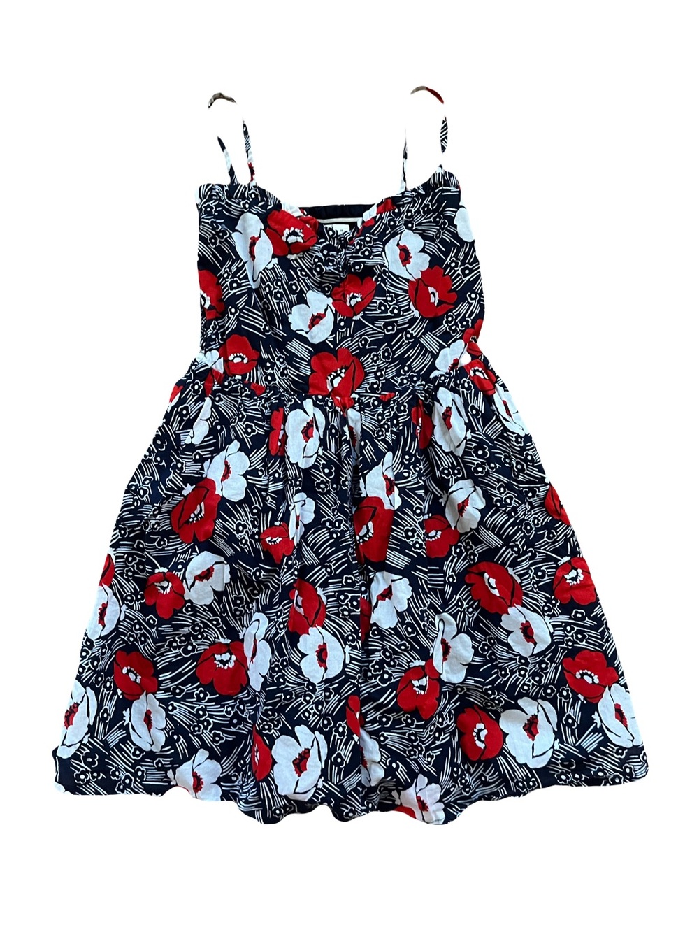 Janie and Jack Navy Sundress with Red & White Floral Print